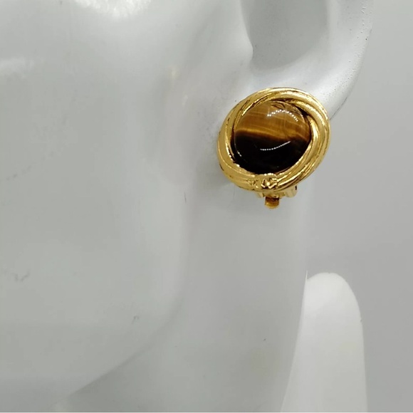 Chanel Tiger Eyes Earrings - Picture 8 of 8